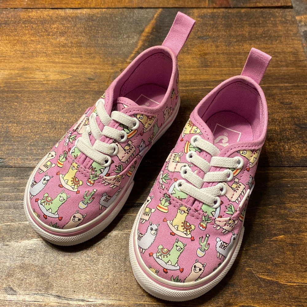 VANS Llamas Authentic Elastic Lace Toddler Shoes - Lilac